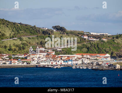 Vue vers Lajes do Pico, l'île de Pico, Açores, Portugal Banque D'Images