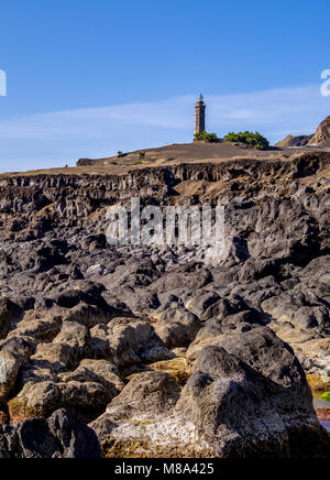 Capelinhos phare, île de Faial, Açores, Portugal Banque D'Images