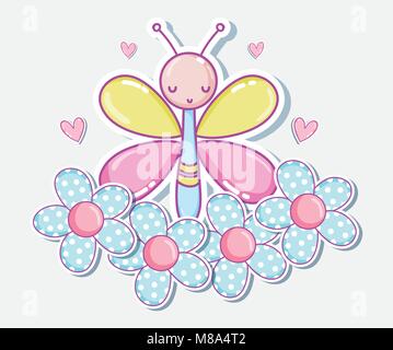 Belle caricature buttefly Illustration de Vecteur