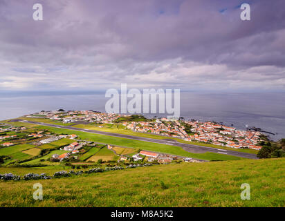 Dans l'aéroport de Santa Cruz das Flores, l'île de Flores, Açores, Portugal Banque D'Images