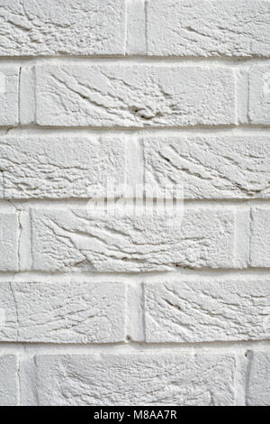 Mur de briques peintes en blanc Banque D'Images