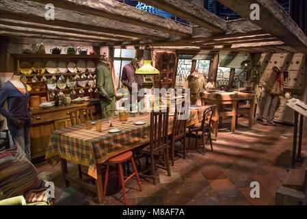 LEAVESDEN, UK , 24 février 2018 cuisine maison Weasley affichage à la réalisation d