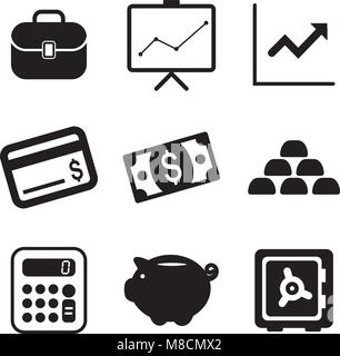 Icônes de finances Illustration de Vecteur