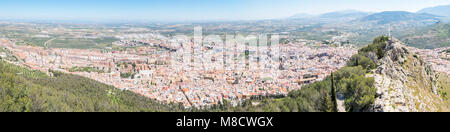 Jaen panoramique vue sur la ville de Château de Santa Catalina, Espagne Banque D'Images