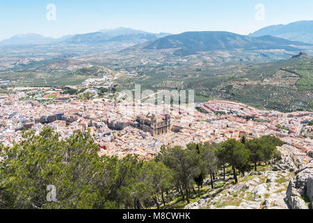 Jaen vue sur la ville de Santa Catalina Cross view point, Espagne Banque D'Images