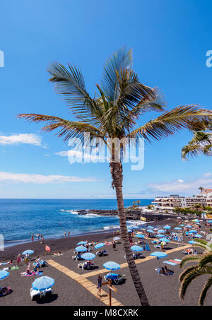 Plage de Puerto de Santiago, l'île de Tenerife, Canaries, Espagne Banque D'Images