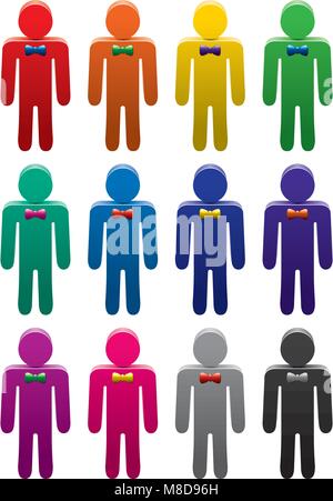 Vector set de symboles homme coloré Illustration de Vecteur