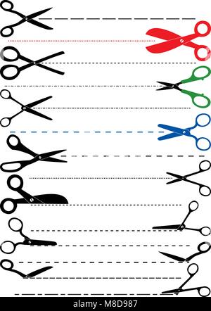 Vector set de ciseaux de coupe Illustration de Vecteur