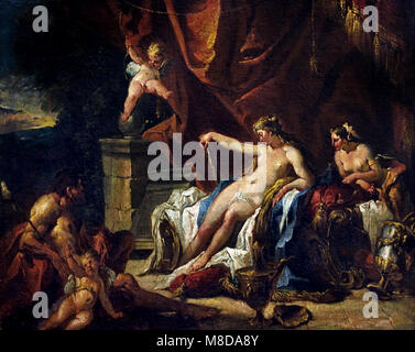 Hercule aux pieds d'Omphale 1730-1747 par Francesco FONTEBASSO (Belluno, 1689 - Venise, 1767), l'Italie, l'italien, Banque D'Images