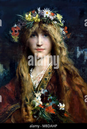 Ophelia 1882 Jules Elie Delaunay 1828-1891, France, Français, Banque D'Images