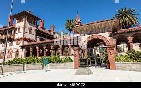 Une vue de Flager College de St Augustine, en Floride. Le bâtiment a été conçu dans le style renaissance espagnole. Banque D'Images