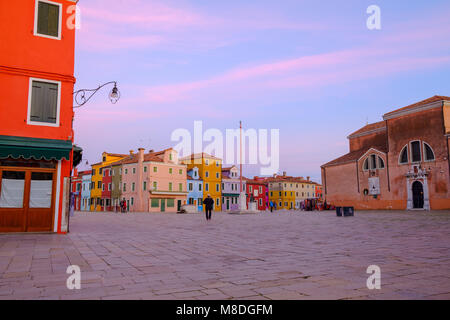 Maison de l'île colorée de Burano, Venise, Italie. Banque D'Images