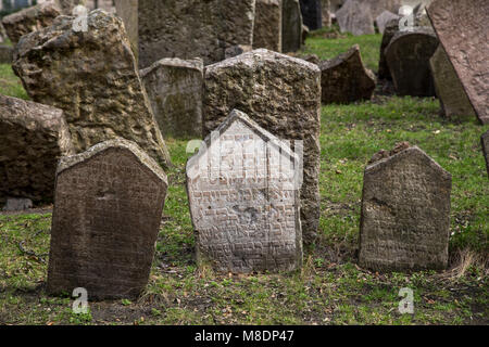 Vieux cimetière juif de Prague, Banque D'Images