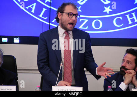 Rome, Italie, 16 mars 2018. Conférence de presse avec Luca Lotti, Ministre des Sports Crédit : Giuseppe Andidero/Alamy Live News Banque D'Images