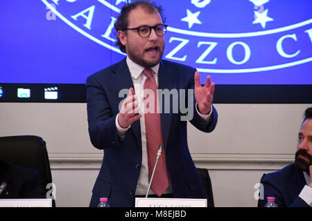 Rome, Italie, 16 mars 2018. Conférence de presse avec Luca Lotti, Ministre des Sports Crédit : Giuseppe Andidero/Alamy Live News Banque D'Images