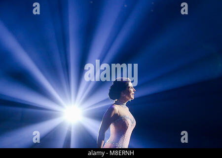 16 mars 2018, Cologne, Allemagne : Judith Williams à danser à l'RTL dance show 'Let's Dance'. Photo : afp/Vennenbernd Rolf Banque D'Images