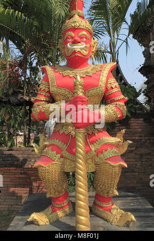 La Thaïlande, Chiang Mai, le Wat Lok Molee, temple bouddhiste, statue, Banque D'Images