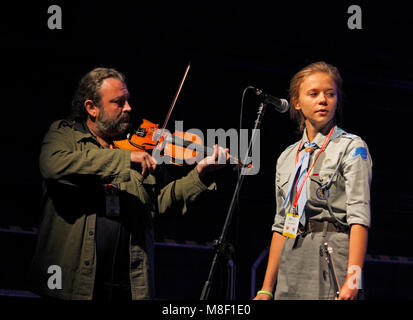 Groupe scout de musique polonaise Wartaki. Le 42e Festival International du Scoutisme de l'école des jeunes. Kielce, Pologne, 12-26 juillet 2015. Banque D'Images