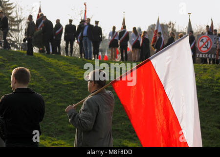 3e Mémoire Kielce lors de célébration Mars 76e anniversaire de massacre de Katyn (le massacre de 1940 officiers polonais, policiers et civils) Banque D'Images