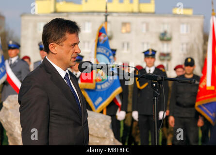 3e Mémoire Kielce lors de célébration Mars 76e anniversaire de massacre de Katyn (le massacre de 1940 officiers polonais, policiers et civils) Banque D'Images