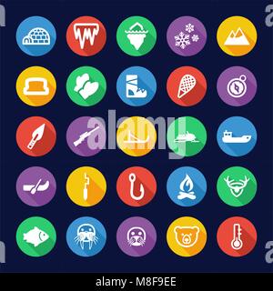 Icônes Eskimo Modèle plat Circle Illustration de Vecteur