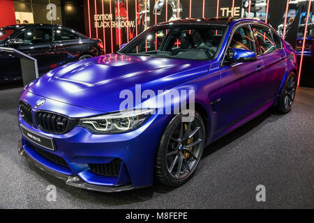 Genève, SUISSE - Le 7 mars 2018 : BMW M3 CS location présenté à la 88e Salon International de l'Automobile de Genève. Banque D'Images