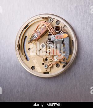 Intérieur d'un thermostat bimétallique mercure Banque D'Images
