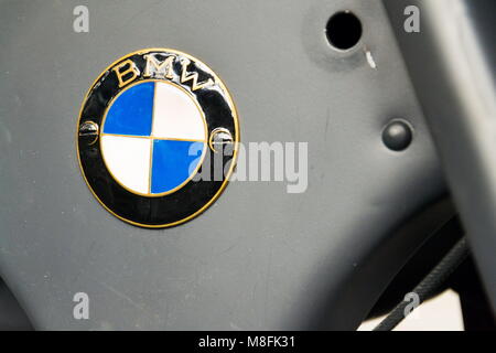 PRAGUE, RÉPUBLIQUE TCHÈQUE - 8 mars 2018 : BMW R11 moto allemande de l'année 1932 est le 8 mars 2018 à Prague, République tchèque. Banque D'Images