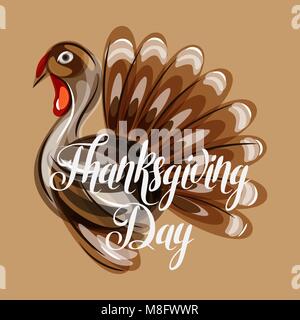 Joyeux Thanksgiving Day Greeting card résumé avec la Turquie Illustration de Vecteur