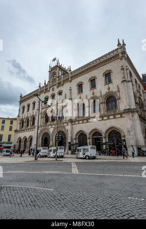 La gare de Rossio, Lisbonne, Portugal Banque D'Images