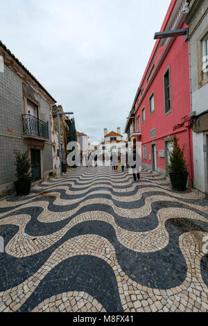 La mosaïque du pavé, Cascais, Portugal Banque D'Images