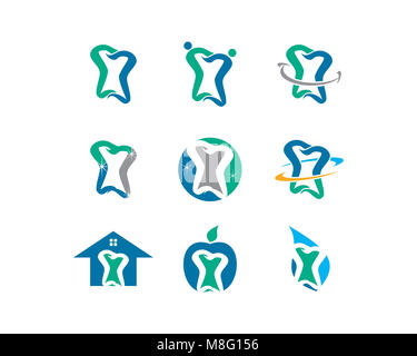 Est un symbole en forme de dents symbolisant les soins dentaires, les soins dentaires ou d'une clinique dentaire Banque D'Images