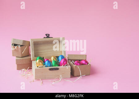 Ensemble de chocolats de Pâques comme une carte de vœux. Banque D'Images