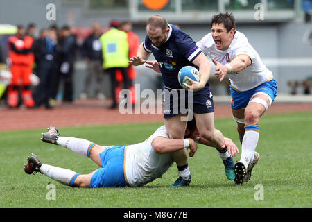 Rome, Italie. 17Th Mar, 2018. Six Nations de Rugby 2018 NatWest au Stade olympique de Rome. Vaincre l'Ecosse Italie par 29-27 Crédit : Giampiero Sposito/Pacific Press/Alamy Live News Banque D'Images