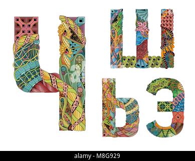 Lettre cyrillique russe. Objet décoratif de scénario zentangle Illustration de Vecteur