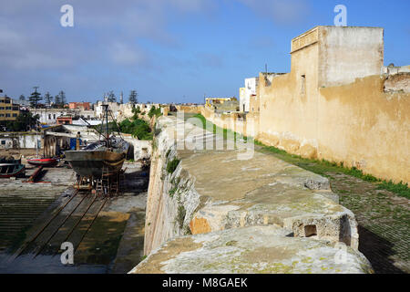 EL Jadida, MAROC - CIRCA Mars sur le mur de la forteresse portugaise Banque D'Images