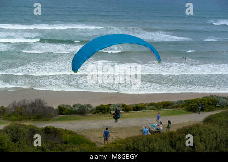 Parapente à la plage Banque D'Images