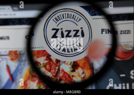 Zizzi restaurant accueil sur un ordinateur Banque D'Images