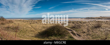 La côte de Northumberland, le Panorama de l'AONB estuaire de la rivière Aln à Vernonia Banque D'Images