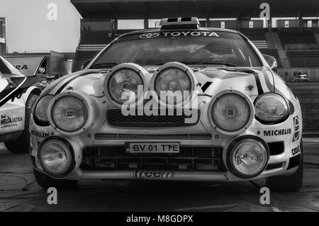 SANMARINO, SANMARINO - OTT 21, 2017 : Toyota Celica GT4 ST205 - 1995 dans la vieille voiture de course rally LA LÉGENDE 2017 la célèbre course historique de Saint-Marin Banque D'Images