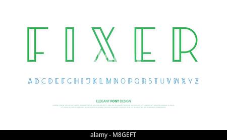 Lettres alphabet normal. vector font type design lettrage moderne. symboles. cool, afficher la composition. ligne mince modèle de caractères Illustration de Vecteur