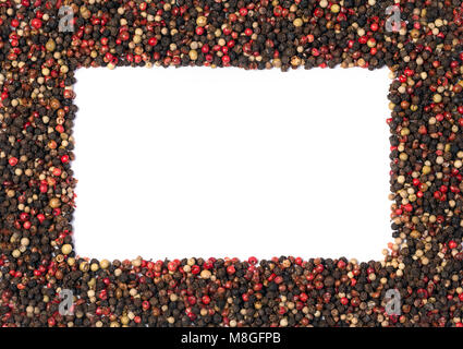 Hot Peppers, rouge, noir, blanc et vert du châssis de poivre Banque D'Images
