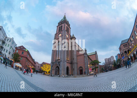 Cathédrale Myeongdong à Séoul, Corée du Sud. Banque D'Images