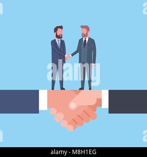 Deux Businessmen Shaking Hands sur Business Handshake Accord et notion de partenariat Illustration de Vecteur