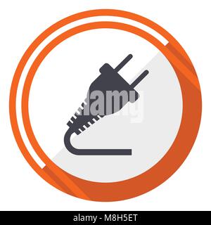 Design plat orange Plug vector icône web Illustration de Vecteur