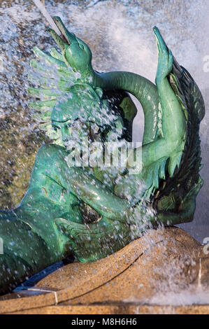 Swann Fountain dans Logan's Circle, Philadelphie, Pennsylvanie, USA. Banque D'Images