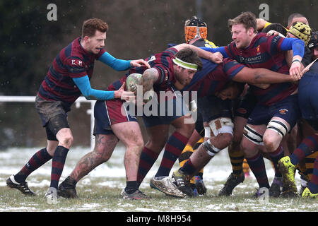 Braintree vs RFC RFC est de Londres, Londres 3 Division Nord-Est Rugby Union au Club House le 17 mars 2018 Banque D'Images