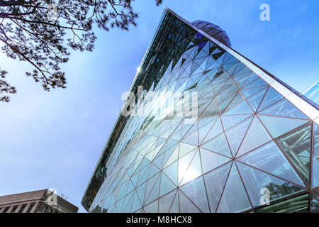 Séoul, Corée du Sud - 6 mars 2018 : Façade bâtiment de gouvernement Métropolitain de Séoul City Hall Banque D'Images