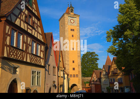 Spitaltor, Rothenburg ob der Tauber, Route Romantique, Romantische Strasse, Franconia, Bavaria, Germany, Europe. Banque D'Images