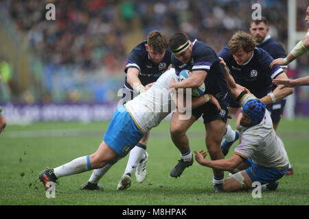 Rome, Italie. 17Th Mar, 2018. 17.03.2018. Stadio Olimpico, Rome, Italie. Tournoi des Six Nations 2018. L'Italie contre l'Ecosse. Gordon Reid en action pendant le match Italie contre l'Ecosse au Stadio Olimpico à Rome. Agence Photo crédit : indépendante/Alamy Live News Banque D'Images